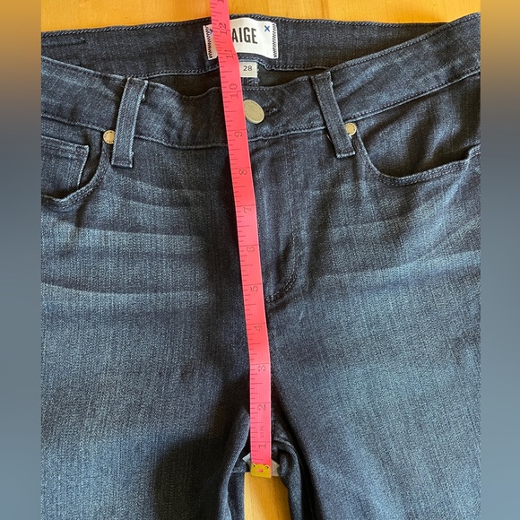 PAIGE 👖Verdugo Crop Skinny Jeans Ladies’ Size 28 Dark Blue Made in USA - Picture 12 of 13